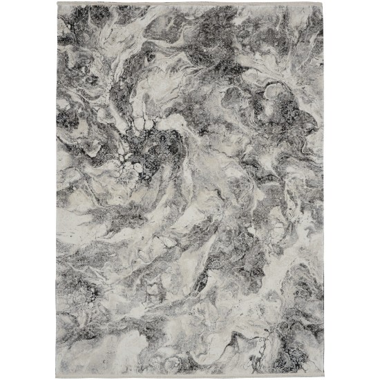 Calvin Klein Balian CK56 Area Rug, Silver/Black, 5'3" x 7'3"