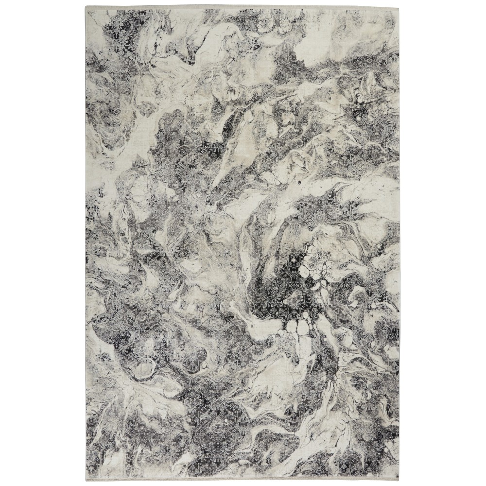 Calvin Klein Balian CK56 Area Rug, Silver/Black, 8' x 10'