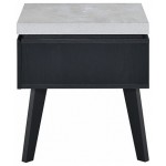 ACME Magna End Table, Faux Concrete & Black