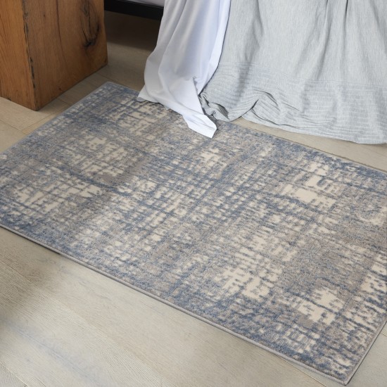 Calvin Klein Ck950 Rush CK950 Area Rug, Ivory/Blue, 2'2" x 3'9"