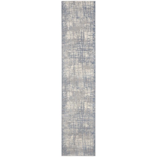 Calvin Klein Ck950 Rush CK950 Runner Rug, Ivory/Blue, 2'3" x 10'