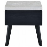 ACME Magna End Table, Faux Concrete & Black