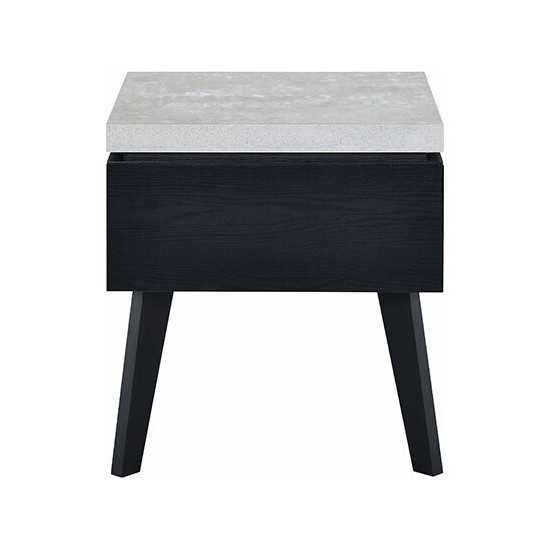 ACME Magna End Table, Faux Concrete & Black