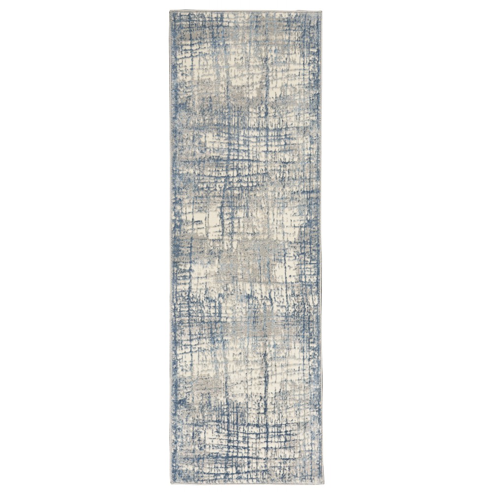 Calvin Klein Ck950 Rush CK950 Runner Rug, Ivory/Blue, 2'3" x 7'3"