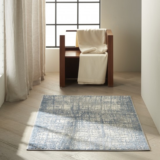 Calvin Klein Ck950 Rush CK950 Area Rug, Ivory/Blue, 3'2" x 5'