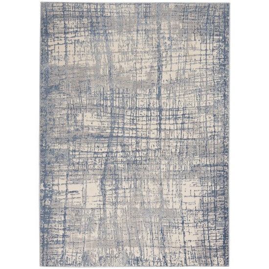 Calvin Klein Ck950 Rush CK950 Area Rug, Ivory/Blue, 5'3" x 7'3"