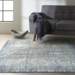 Calvin Klein Ck950 Rush CK950 Area Rug, Ivory/Blue, 5'3" x 7'3"