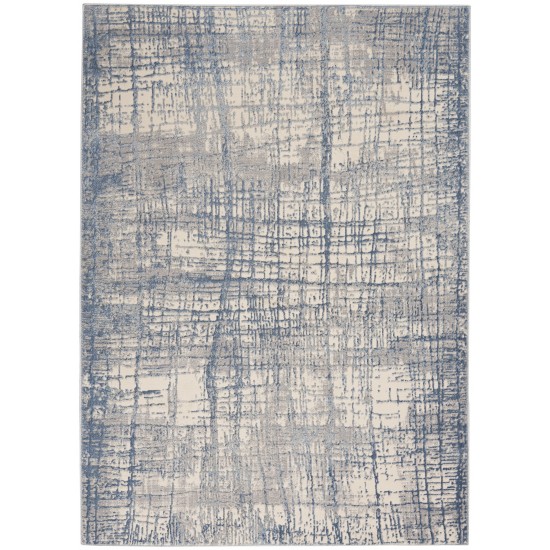 Calvin Klein Ck950 Rush CK950 Area Rug, Ivory/Blue, 6' x 9'