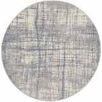 Calvin Klein Ck950 Rush CK950 Area Rug, Ivory/Blue, 6' x Round