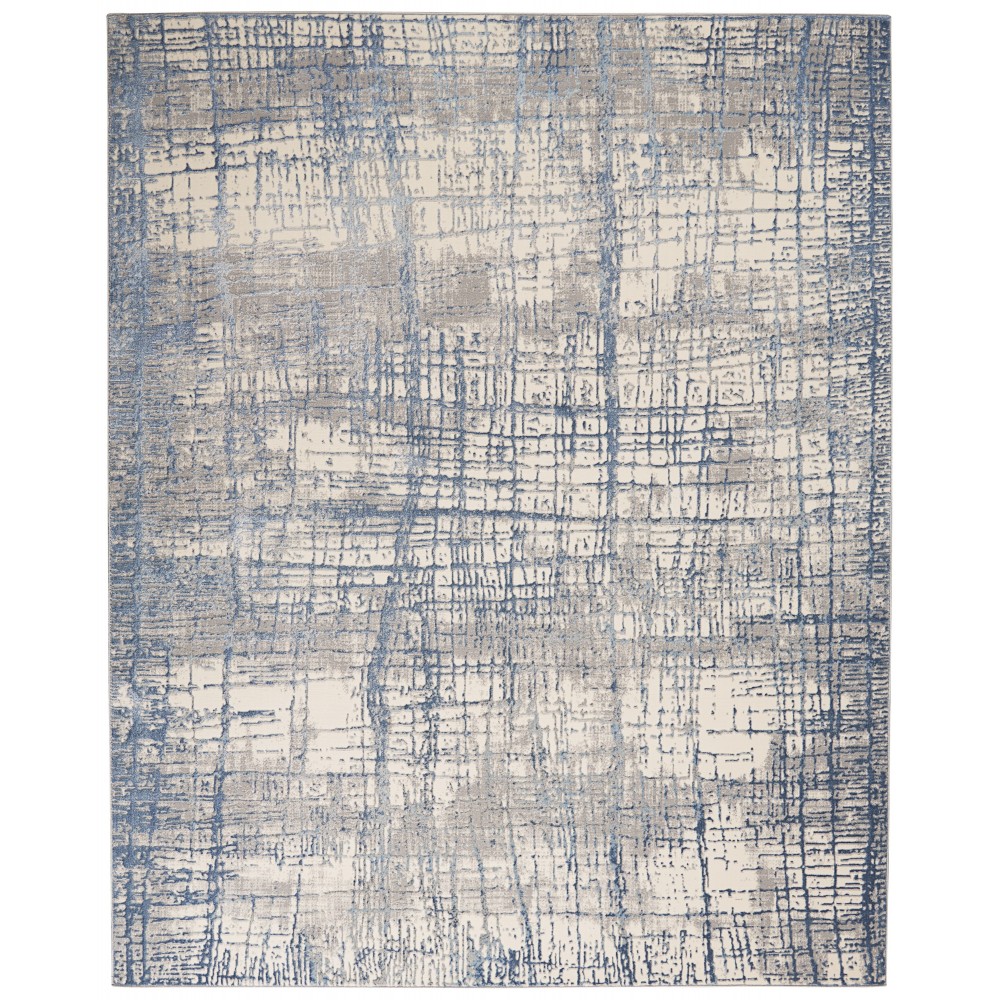 Calvin Klein Ck950 Rush CK950 Area Rug, Ivory/Blue, 8' x 10'