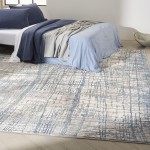 Calvin Klein Ck950 Rush CK950 Area Rug, Ivory/Blue, 8' x 10'