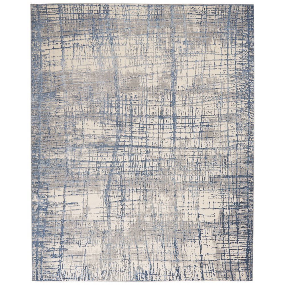 Calvin Klein Ck950 Rush CK950 Area Rug, Ivory/Blue, 9' x 12'