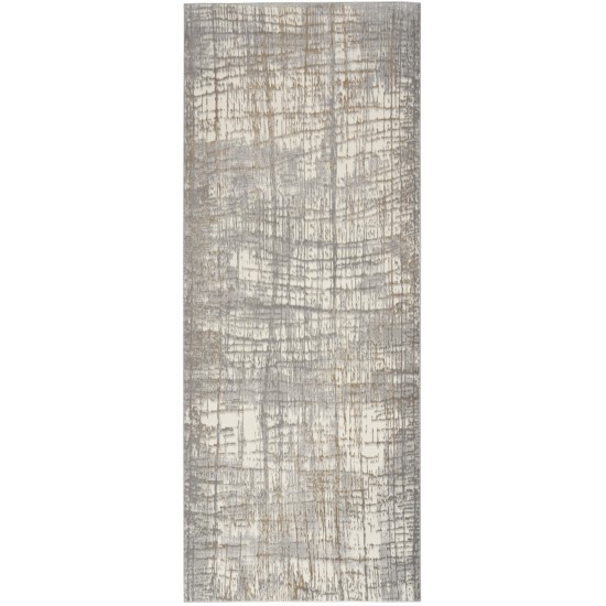 Calvin Klein Ck950 Rush CK950 Runner Rug, Ivory/Grey, 2'3" x 7'3"