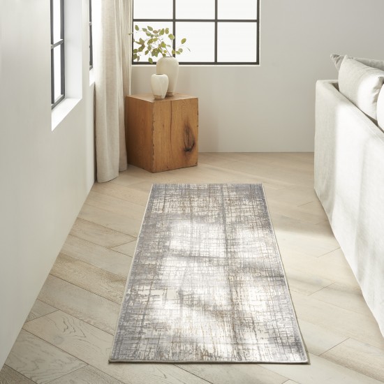 Calvin Klein Ck950 Rush CK950 Runner Rug, Ivory/Grey, 2'3" x 7'3"