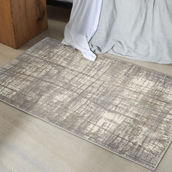 Calvin Klein Ck950 Rush CK950 Area Rug, Ivory/Grey, 3'2" x 5'