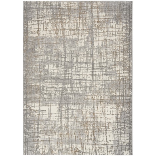 Calvin Klein Ck950 Rush CK950 Area Rug, Ivory/Grey, 5'3" x 7'3"