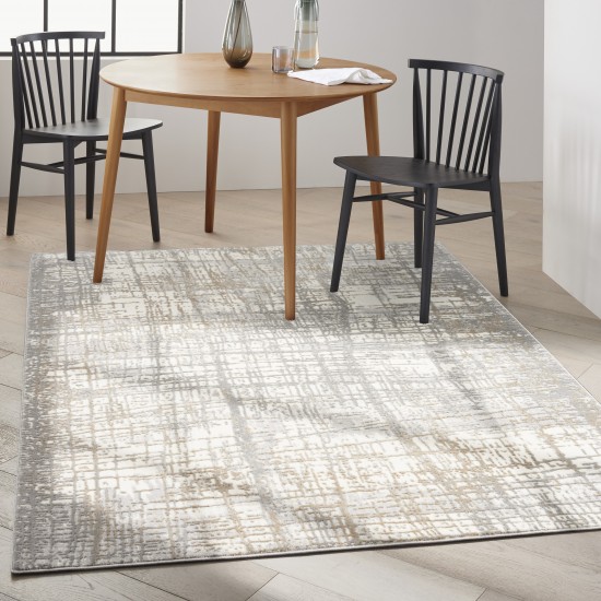 Calvin Klein Ck950 Rush CK950 Area Rug, Ivory/Grey, 5'3" x 7'3"