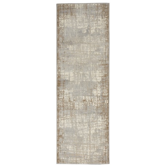 Calvin Klein Ck950 Rush CK950 Runner Rug, Ivory/Taupe, 2'3" x 7'3"