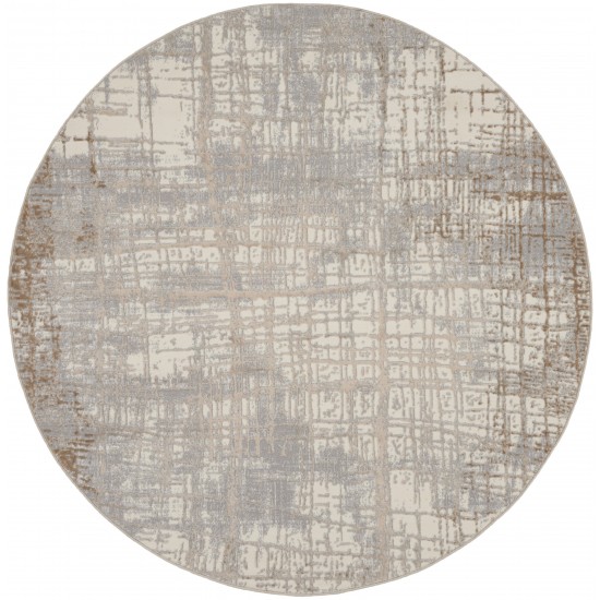 Calvin Klein Ck950 Rush CK950 Area Rug, Ivory/Taupe, 6' x Round