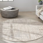 Calvin Klein Ck950 Rush CK950 Area Rug, Ivory/Taupe, 6' x Round