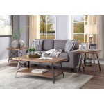 ACME Ikram Coffee Table, Weathered Oak & Sandy Black