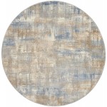 Calvin Klein Ck950 Rush CK951 Area Rug, Blue/Beige, 6' x Round