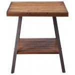 ACME Ikram 2Pc Pk End Table, Weathered Oak & Sandy Black