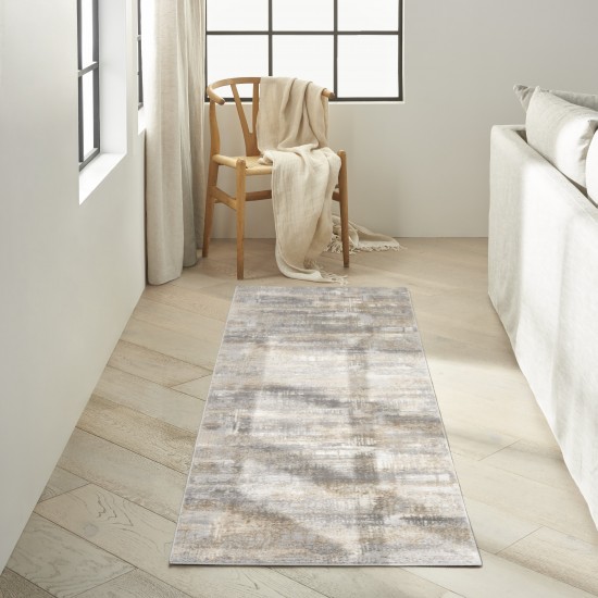 Calvin Klein Ck950 Rush CK951 Runner Rug, Grey/Beige, 2'3" x 10'