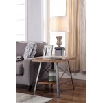 ACME Ikram 2Pc Pk End Table, Weathered Oak & Sandy Black