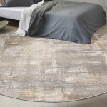 Calvin Klein Ck950 Rush CK951 Area Rug, Grey/Beige, 8' x Round