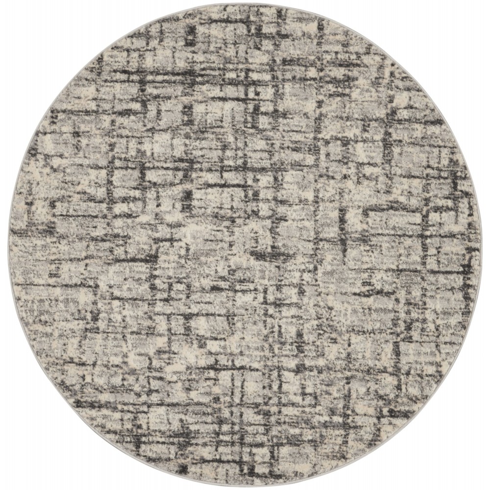 Calvin Klein Ck950 Rush CK952 Area Rug, Ivory/Grey, 4' x Round