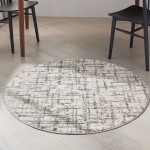 Calvin Klein Ck950 Rush CK952 Area Rug, Ivory/Grey, 4' x Round