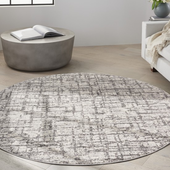 Calvin Klein Ck950 Rush CK952 Area Rug, Ivory/Grey, 6' x Round