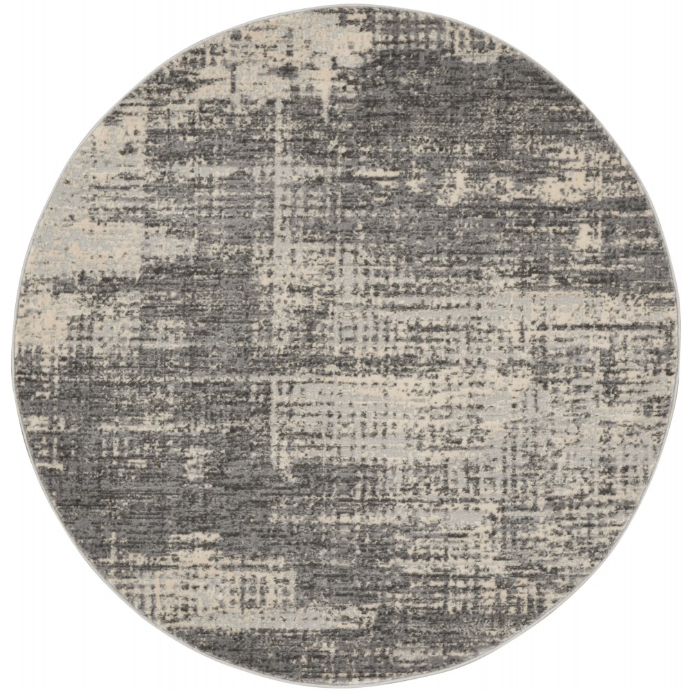 Calvin Klein Ck950 Rush CK953 Area Rug, Grey/Beige, 4' x Round