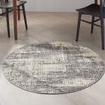 Calvin Klein Ck950 Rush CK953 Area Rug, Grey/Beige, 4' x Round