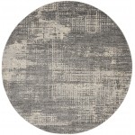 Calvin Klein Ck950 Rush CK953 Area Rug, Grey/Beige, 8' x Round