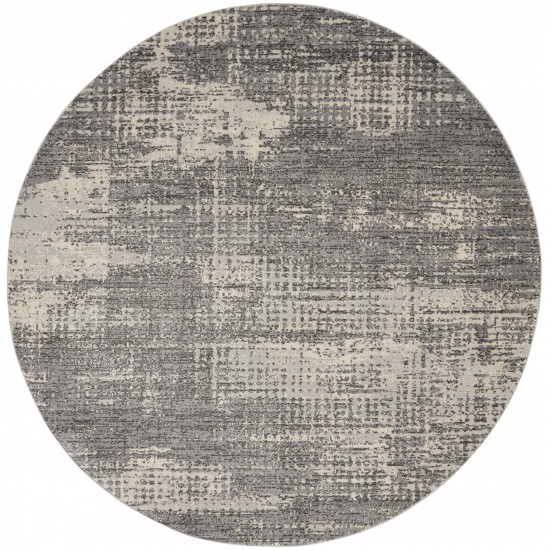 Calvin Klein Ck950 Rush CK953 Area Rug, Grey/Beige, 8' x Round