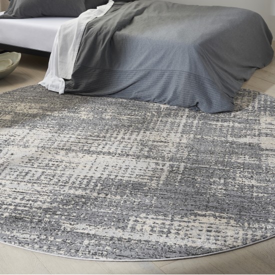 Calvin Klein Ck950 Rush CK953 Area Rug, Grey/Beige, 8' x Round