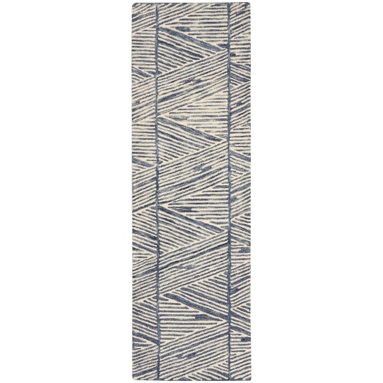 Nourison Colorado CLR01 Runner Rug, White/Blue, 2'3" x 7'6"