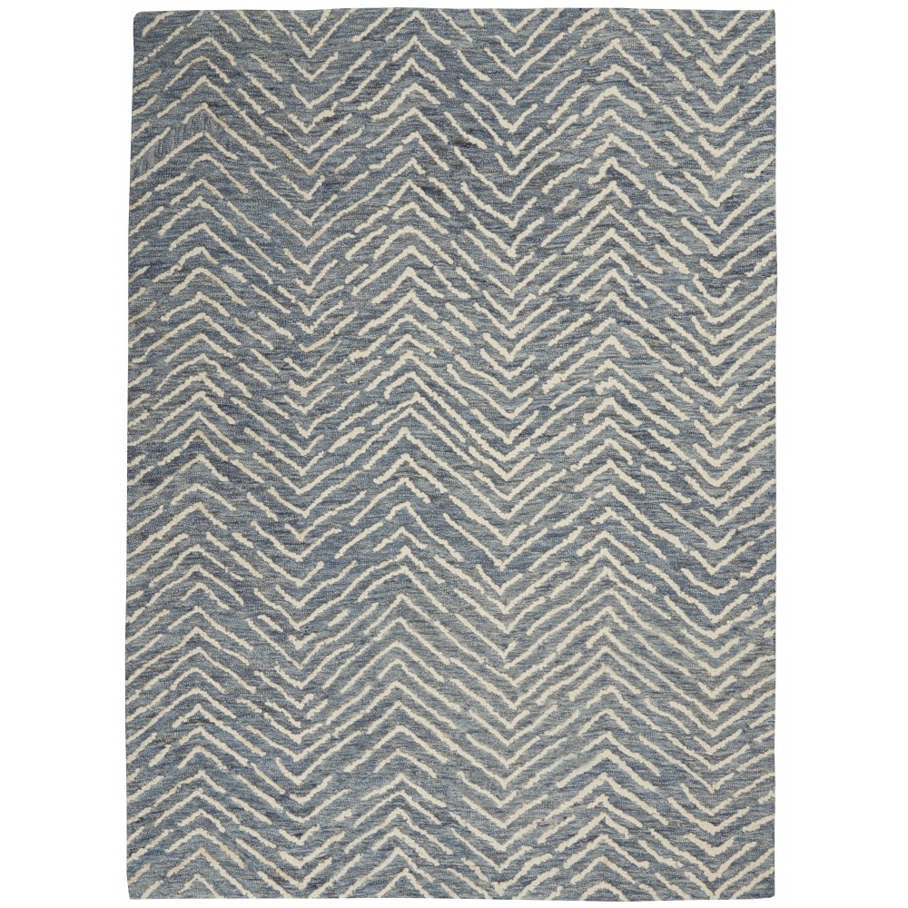 Nourison Colorado CLR02 Area Rug, Indigo/Ivory, 3'9" x 5'9"