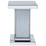 ACME Nysa End Table, Mirrored & Faux Crystals