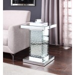 ACME Nysa End Table, Mirrored & Faux Crystals