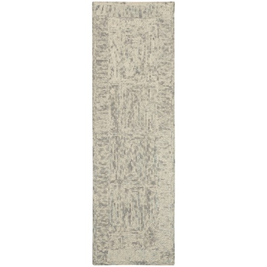 Nourison Colorado CLR04 Runner Rug, Ivory/Grey/Teal, 2'3" x 7'6"