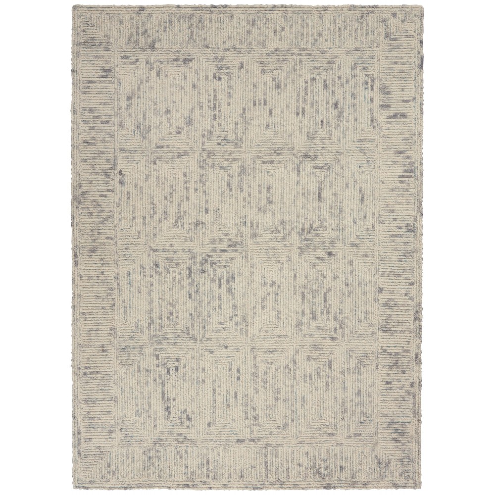 Nourison Colorado CLR04 Area Rug, Ivory/Grey/Teal, 3'9" x 5'9"