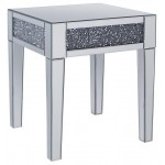 ACME Noralie End Table, Mirrored & Faux Diamonds