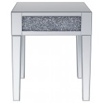 ACME Noralie End Table, Mirrored & Faux Diamonds