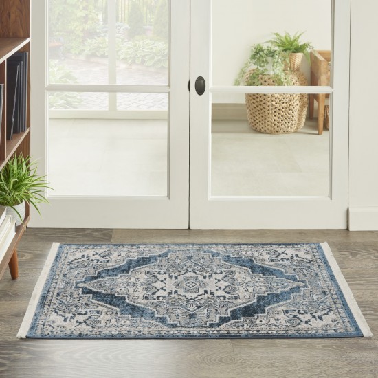 Nourison Carina CNA01 Area Rug, Blue/Grey, 2'2" x 3'9"