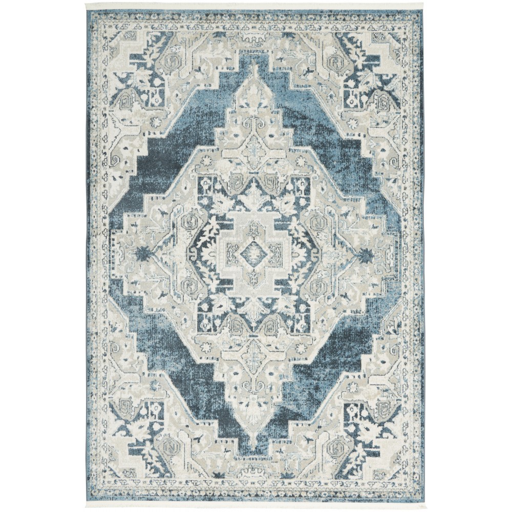 Nourison Carina CNA01 Area Rug, Blue/Grey, 4' x 6'