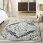 Nourison Carina CNA01 Area Rug, Blue/Grey, 4' x 6'