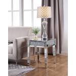 ACME Noralie End Table, Mirrored & Faux Diamonds